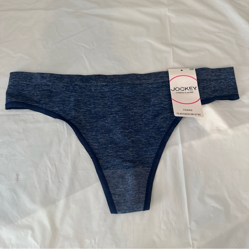 Women’s jockey, smooth and shine thongs, navy, XL